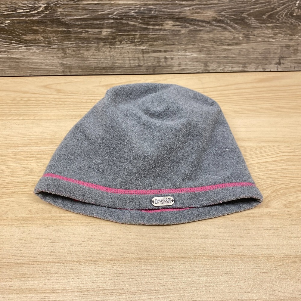 Duluth Trading Co Hat‎ Cap Beanie Gray Pink Fleece Lined Outdoor Winter Womens